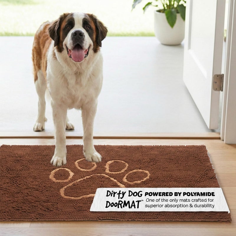 Dog Gone Smart Dirty Dog Doormat - Fast Drying Rug with Super Gripper Backing for Clean Floors - Super Absorbent and Machine Washable Mat for Muddy Paws - Mocha - Image 1